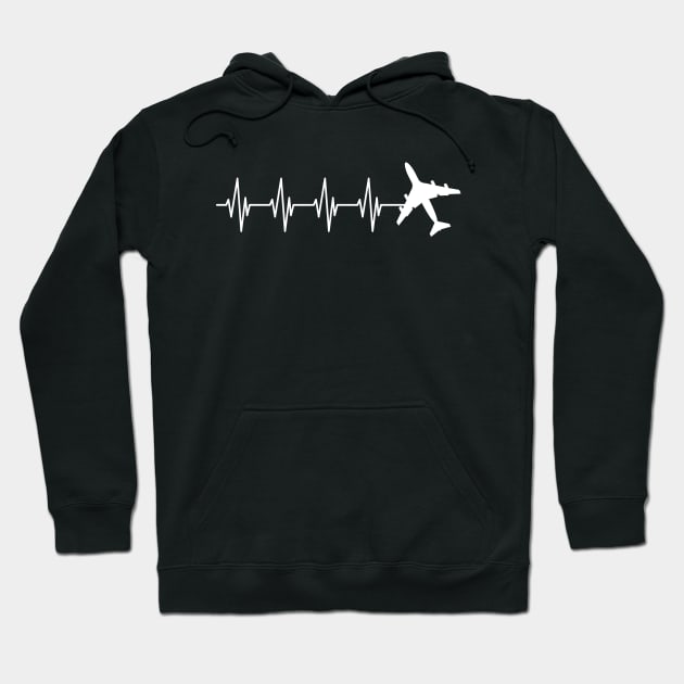 Airplane Pilot Heartbeat Hoodie by KC Happy Shop